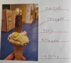 The speech classes use ice cream to learn about 3d Shapes
